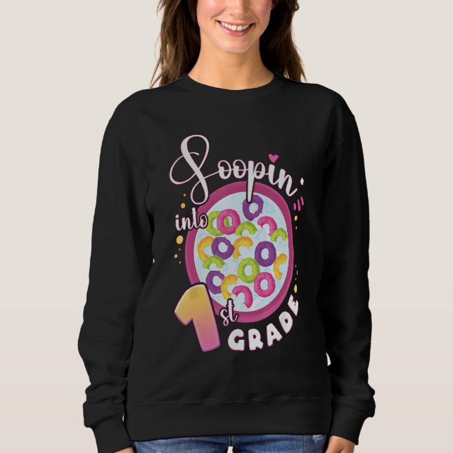 Back To School Girl 1st Grade First Day Of School Sweatshirt (Front)