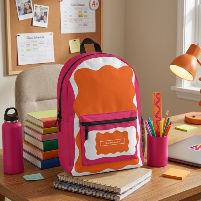 Back to school girly funky Modern Abstract Printed Backpack (Creator Uploaded)