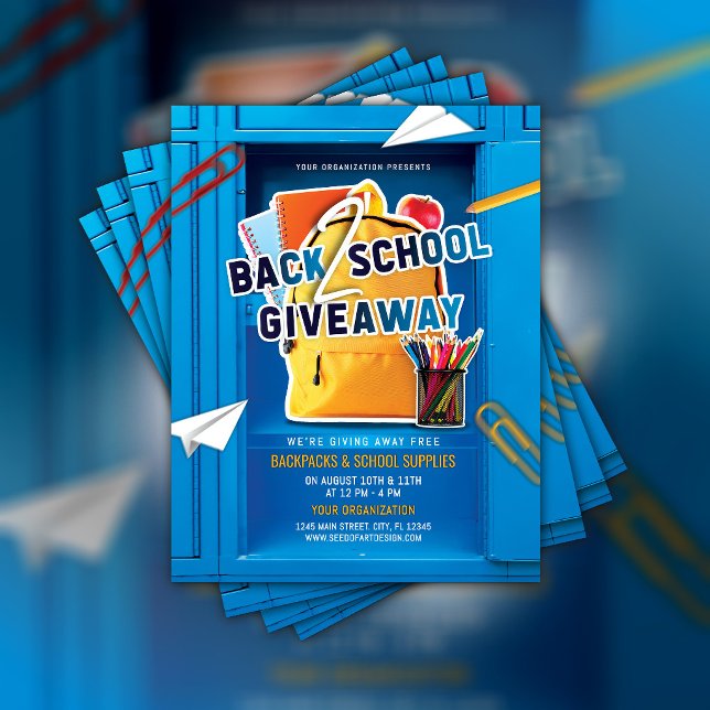Back to School Giveaway Flyer School Locker Flyer (Back To School Giveaway Flyer)