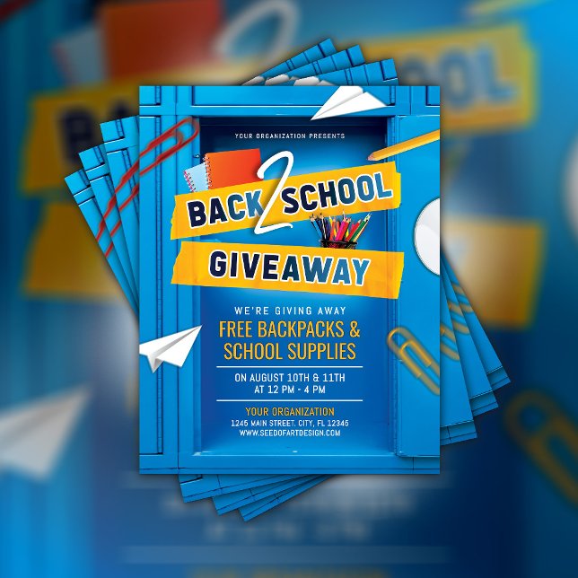 Back to School Giveaway Flyer School Locker Flyer (Back to school flyer)