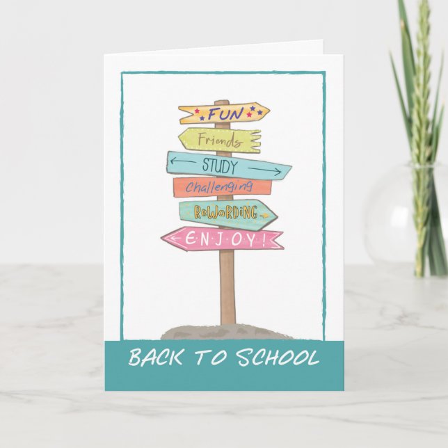 Back to School Good Luck Signs Card (Front)