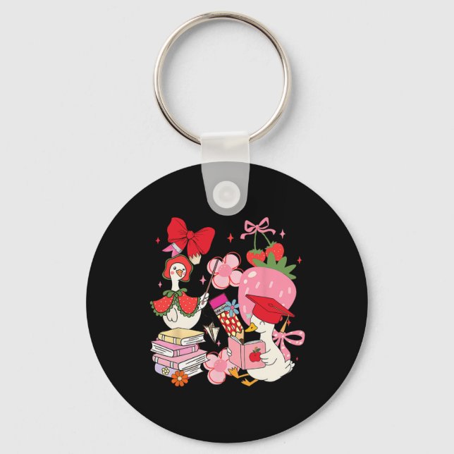 Back To School Goose  Key Ring (Front)