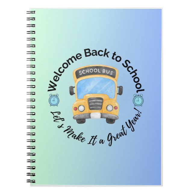 Back to School – Gradient Bus Notebook (Front)