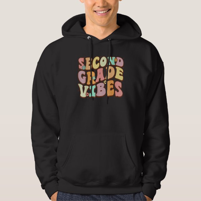 Back To School Groovy Second Grade Vibes 2nd Grade Hoodie (Front)