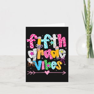 Back To School Groovy Teacher Fifth Grade Vibes Sm Card