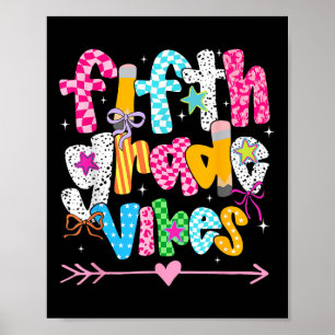Back To School Groovy Teacher Fifth Grade Vibes Sm Poster