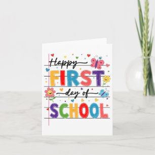 Back To School Happy First Day Of School Boy Girl Card