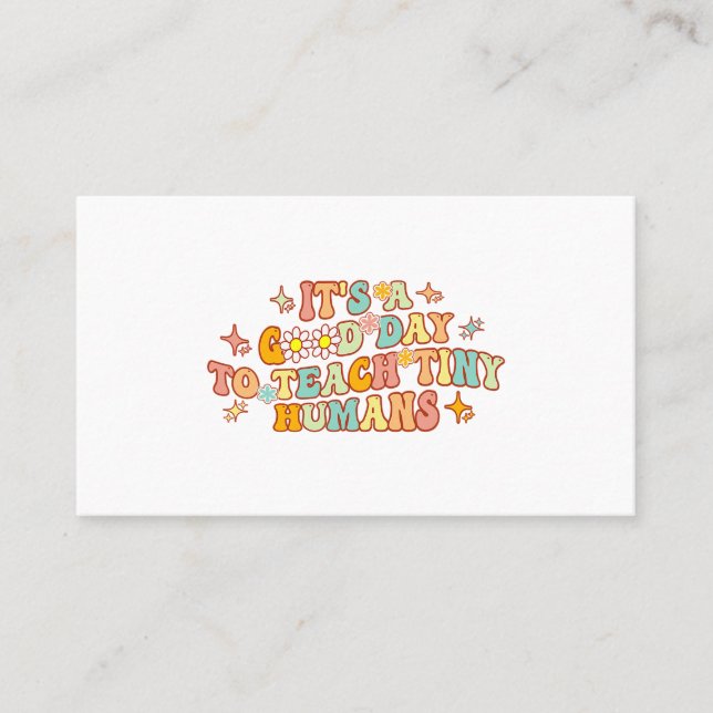 Back To School Happy First Day Of School Teacher S Business Card (Front)