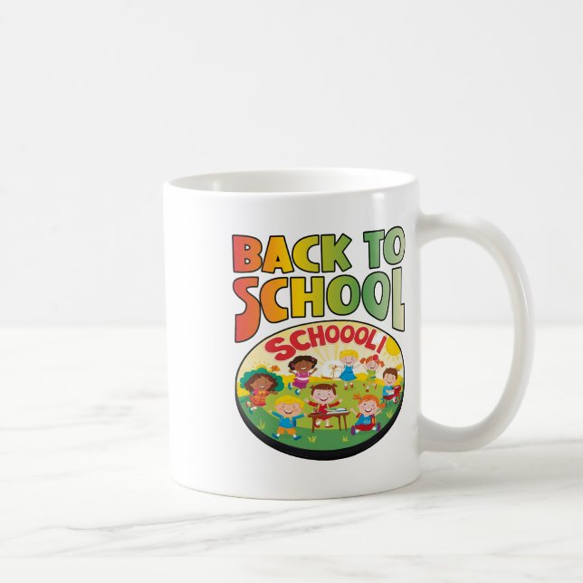 Back To School Happy Students Seeing Friends Again Coffee Mug (Right)
