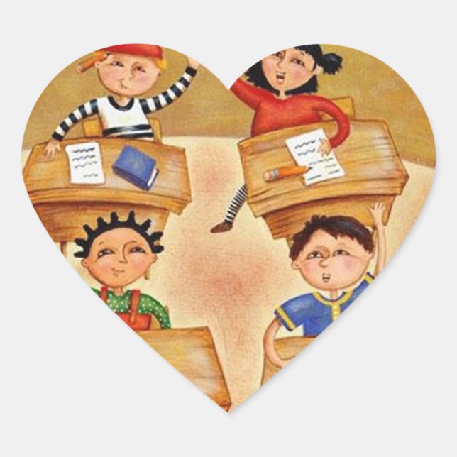 Back to school - heart sticker (Front)