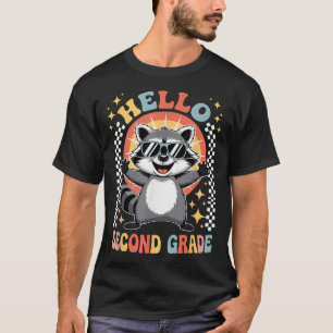 Back To School Hello 2Nd Grade Raccoon Second T-Shirt