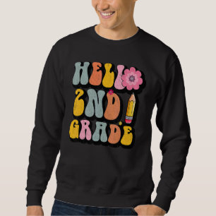 Back To School Hello 2nd Grade Vintage Second Grad Sweatshirt