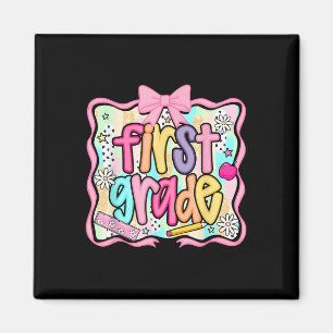 Back To School Hello First Grade Team 1st Grade Bo Magnet