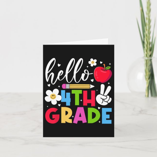 Back To School Hello Fourth Grade Team 4th Grade B Card (Front)