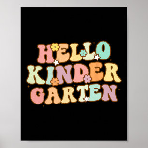 Back To School Hello Kindergarten For Kids Boy Gir Poster