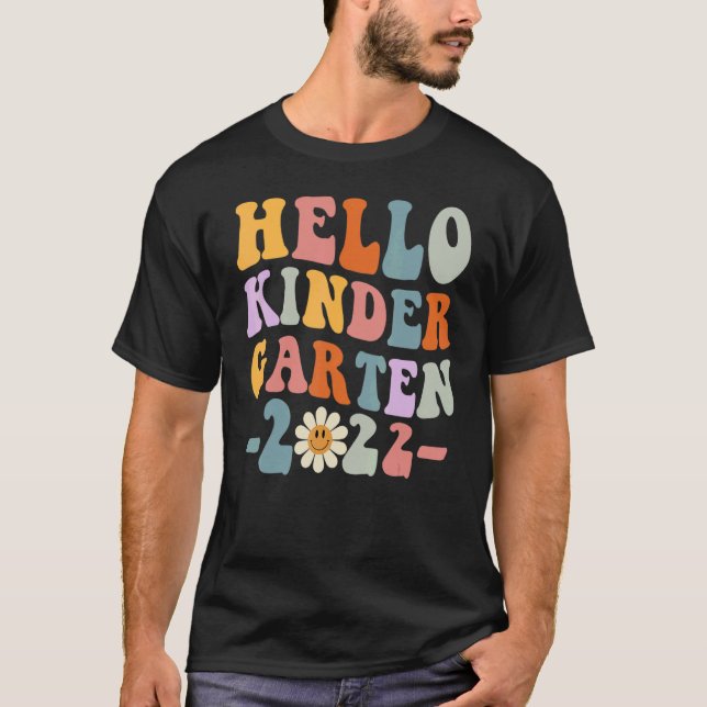 Back to School Hello Kindergarten Squad Teachers & T-Shirt (Front)