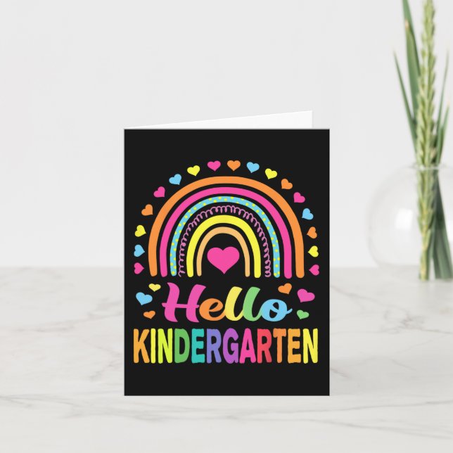 Back to School Hello Kindergarten Squad Teachers W Card (Front)