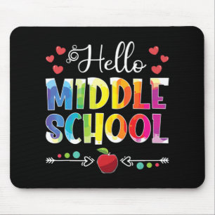 Back To School Hello Middle School Girls Boys Tied Mouse Pad