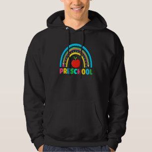 Back To School Hello Preschool Boho Rainbow Teache Hoodie