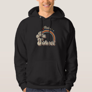 Back To School Hello Preschool Rainbow Vintage Tea Hoodie