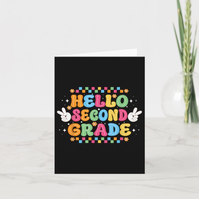 Back To School Hello Second Grade Team 2nd Grade B Card (Front)