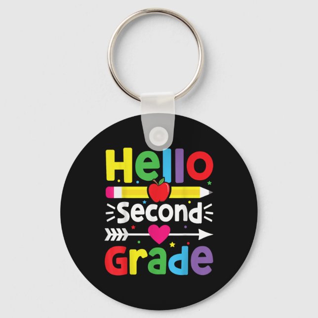 Back To School Hello Second Grade Team 2nd Grade B Key Ring (Front)