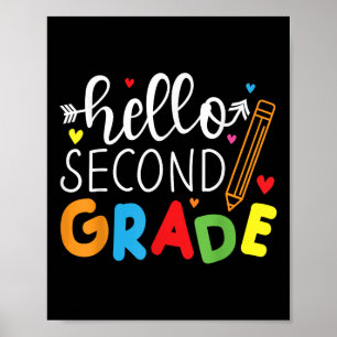 Back To School Hello Second Grade Team 2nd Grade B Poster