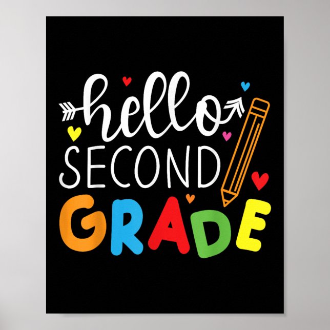 Back To School Hello Second Grade Team 2nd Grade B Poster (Front)