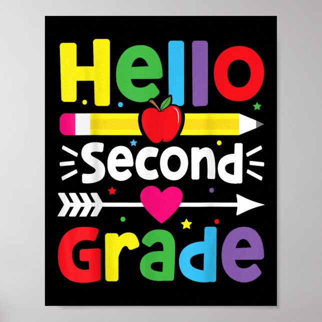 Back To School Hello Second Grade Team 2nd Grade B Poster (Front)