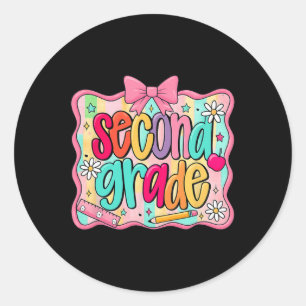 Back To School Hello Second Grade Team 2nd Grade Classic Round Sticker