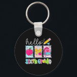 Back To School Hello Sixth Grade Teacher Coquette  Key Ring<br><div class="desc">Back To School Hello Sixth Grade Teacher Coquette Pencil Bow</div>