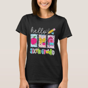 Back To School Hello Sixth Grade Teacher Coquette  T-Shirt