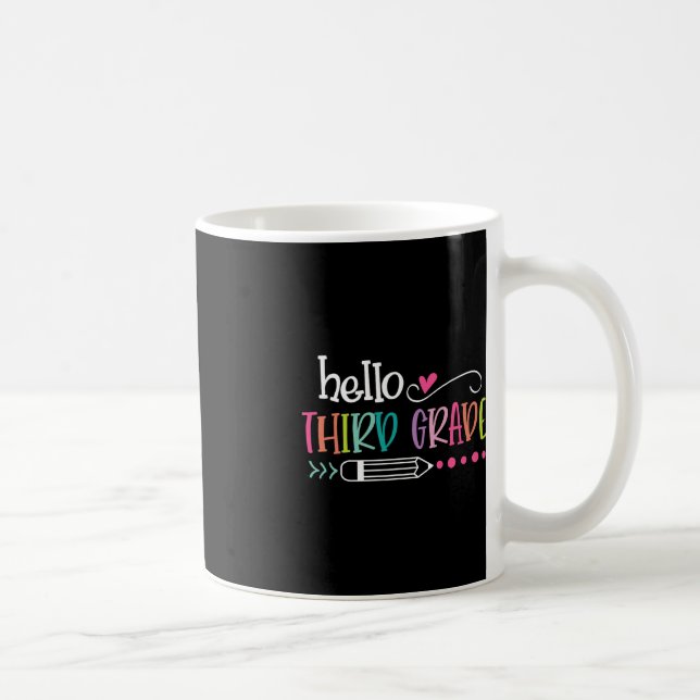 Back To School Hello Third 3rd Grade For Kids Boy  Coffee Mug (Right)