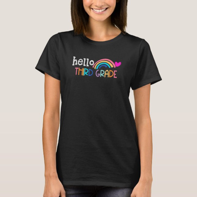 Back to School Hello Third 3rd Grade Squad Teacher T-Shirt (Front)