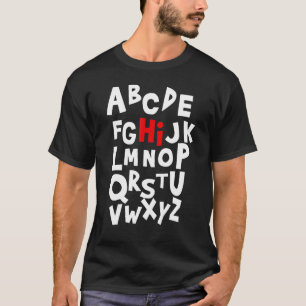Back To School Hi Alphabet Letters For Women Men K T-Shirt