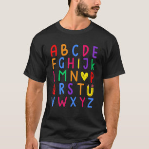 Back To School Hi Alphabet Letters Teachers Boys G T-Shirt