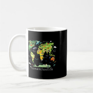 Back To School Homeschool World Map Geography  Coffee Mug