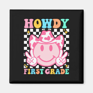 Back To School Howdy First Grade Western Cowboy Co Magnet
