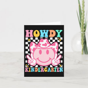 Back To School Howdy Kindergarten Cute Cowboy Cowg Card