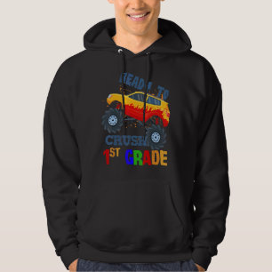 Back To School I Crushed 1st Grade Monster Truck B Hoodie