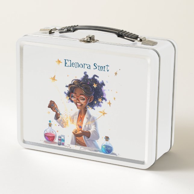 Back To School I Science 3 Metal Lunch Box (Front)