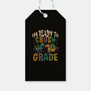 Back To School I'm Ready To Crush 10th Grade Dino Gift Tags