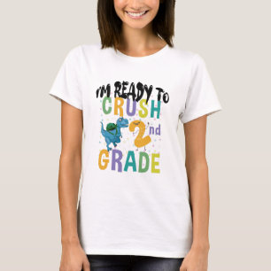 Back To School I'm Ready To Crush 2nd Grade Dino T-Shirt