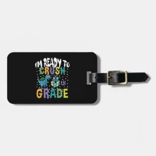 Back To School I'm Ready To Crush 8th Grade Dino Luggage Tag