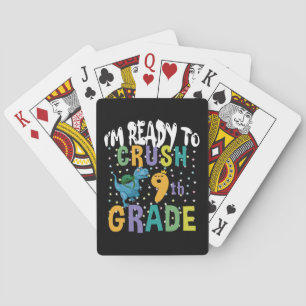 Back To School I'm Ready To Crush 9th Grade Dino Playing Cards