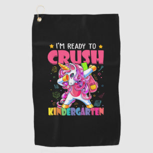 Back To School I'm Ready To Crush Kindergarten Uni Golf Towel