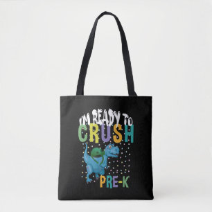 Back To School I'm Ready To Crush Pre-K Dinosaur Tote Bag