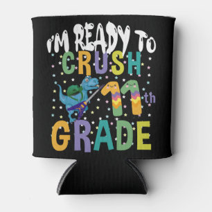Back To School I'm Ready To Rock 11th Grade Dino Can Cooler