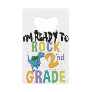 Back To School I'm Ready To Rock 2nd Grade Dino