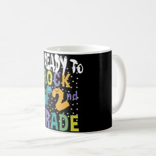 Back To School I'm Ready To Rock 2nd Grade Dino Coffee Mug